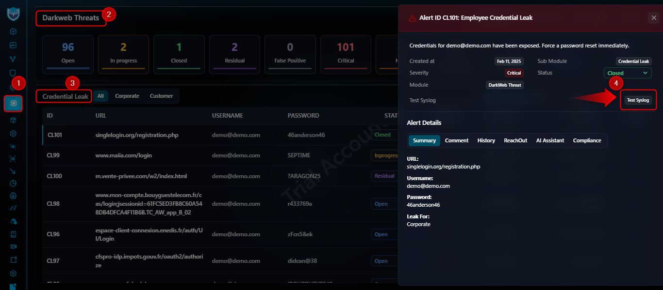 Credential Leak screenshot